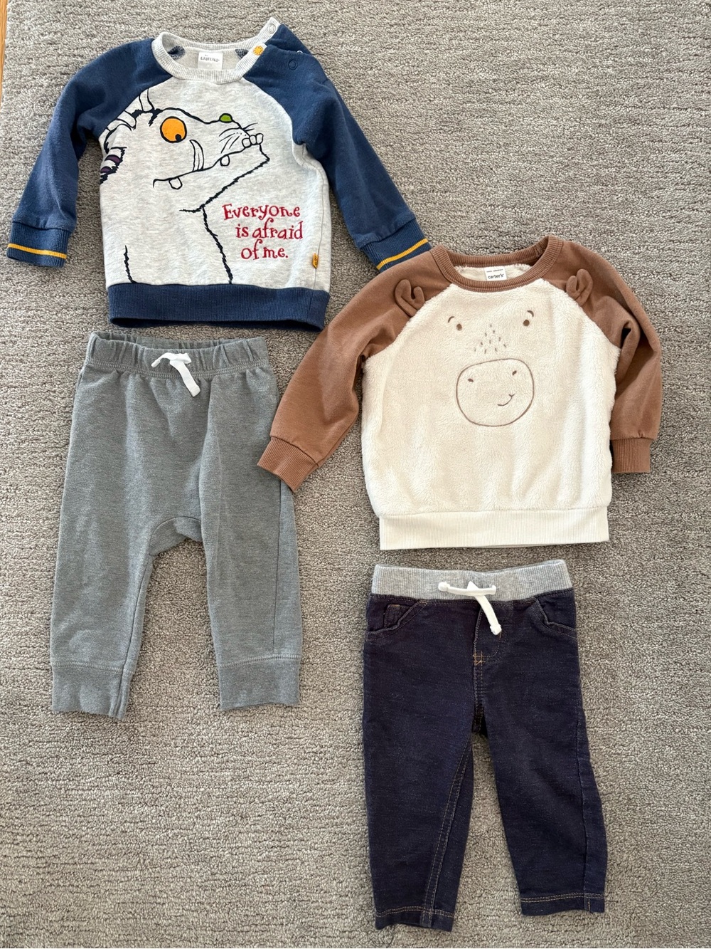 12 month baby bundle- 2 tops and 2 pants